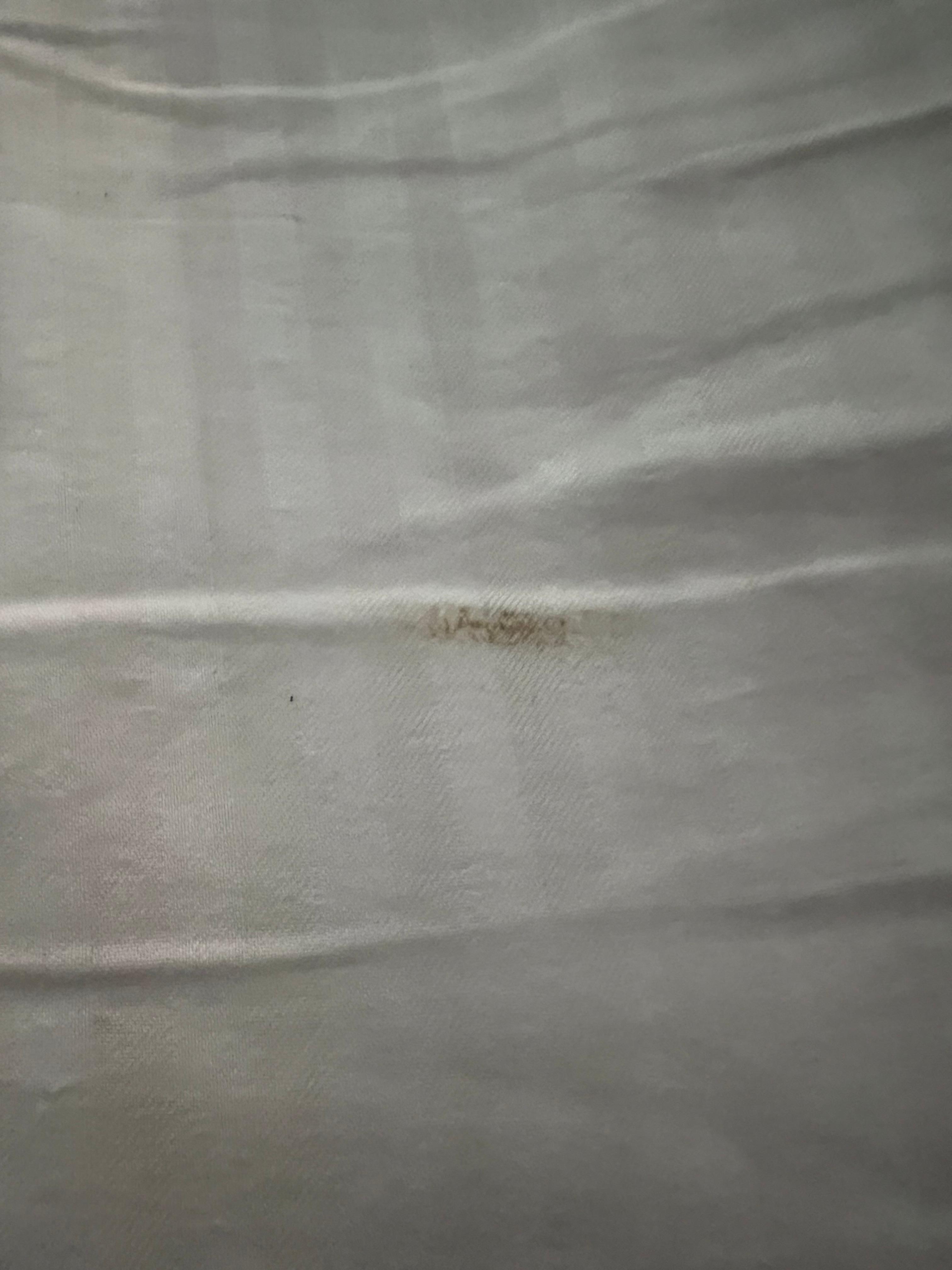 Brown streak on sheet. 