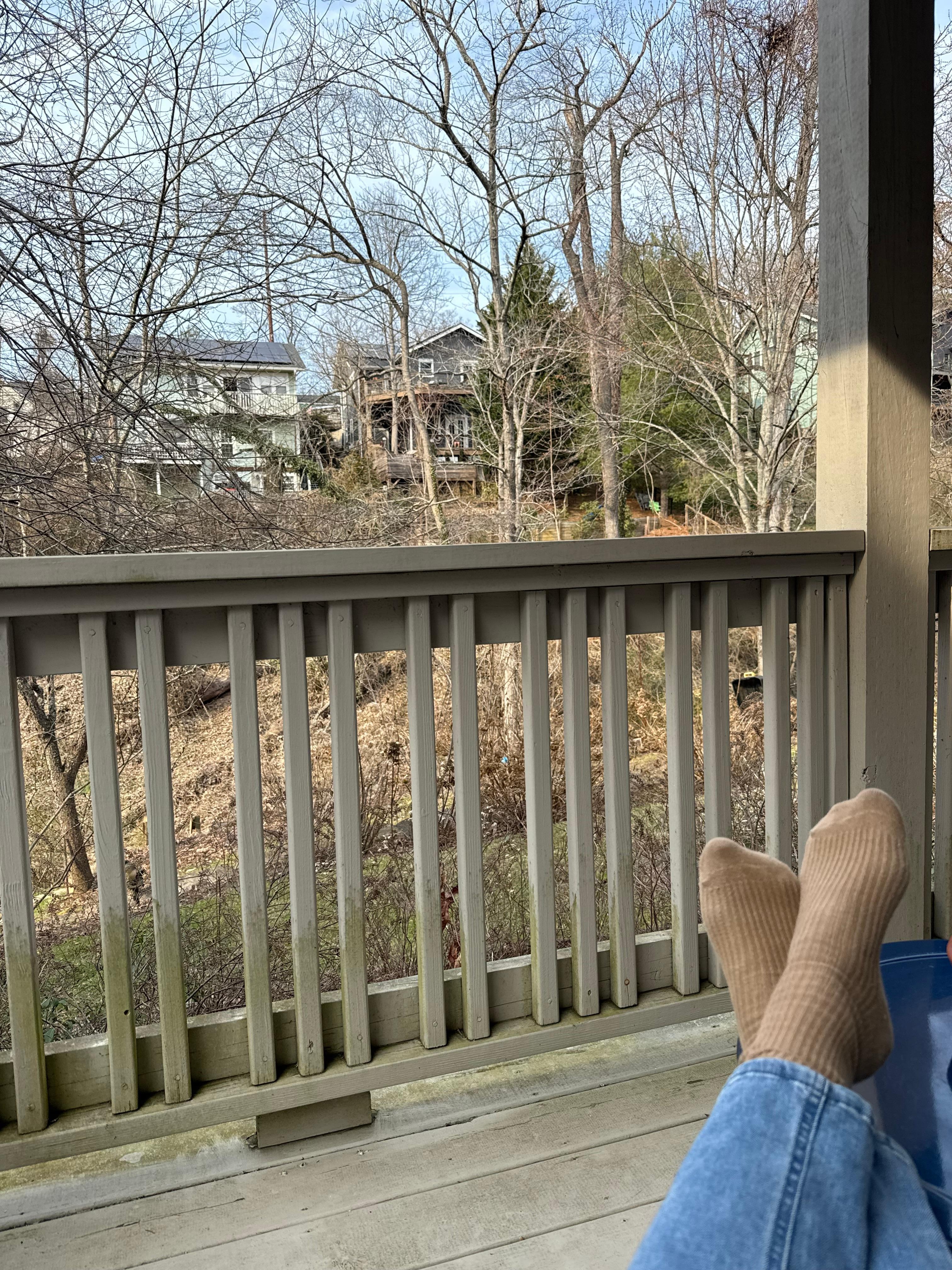 Lovely back porch and view. 