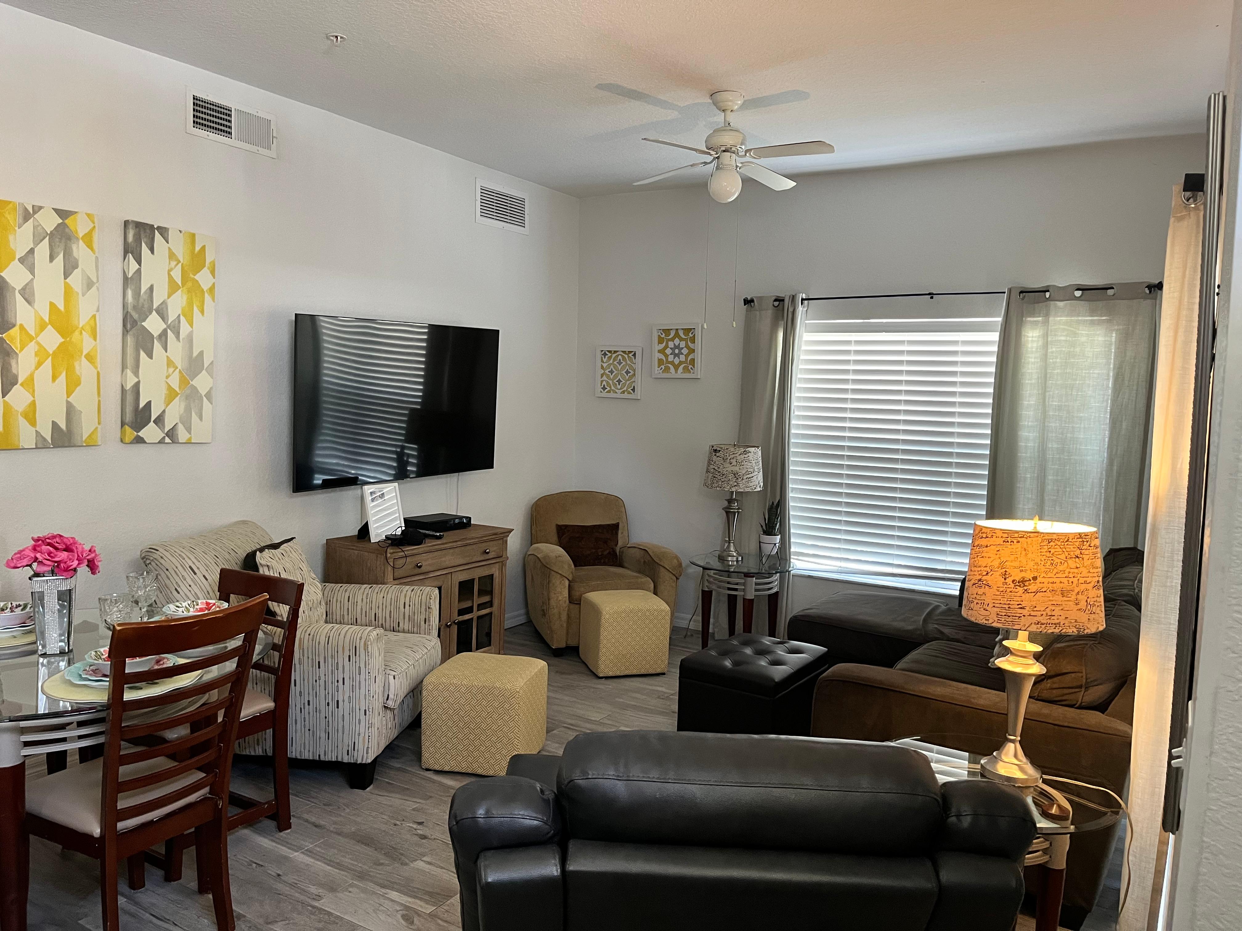 Living area-  The recliner and couch were super comfy!