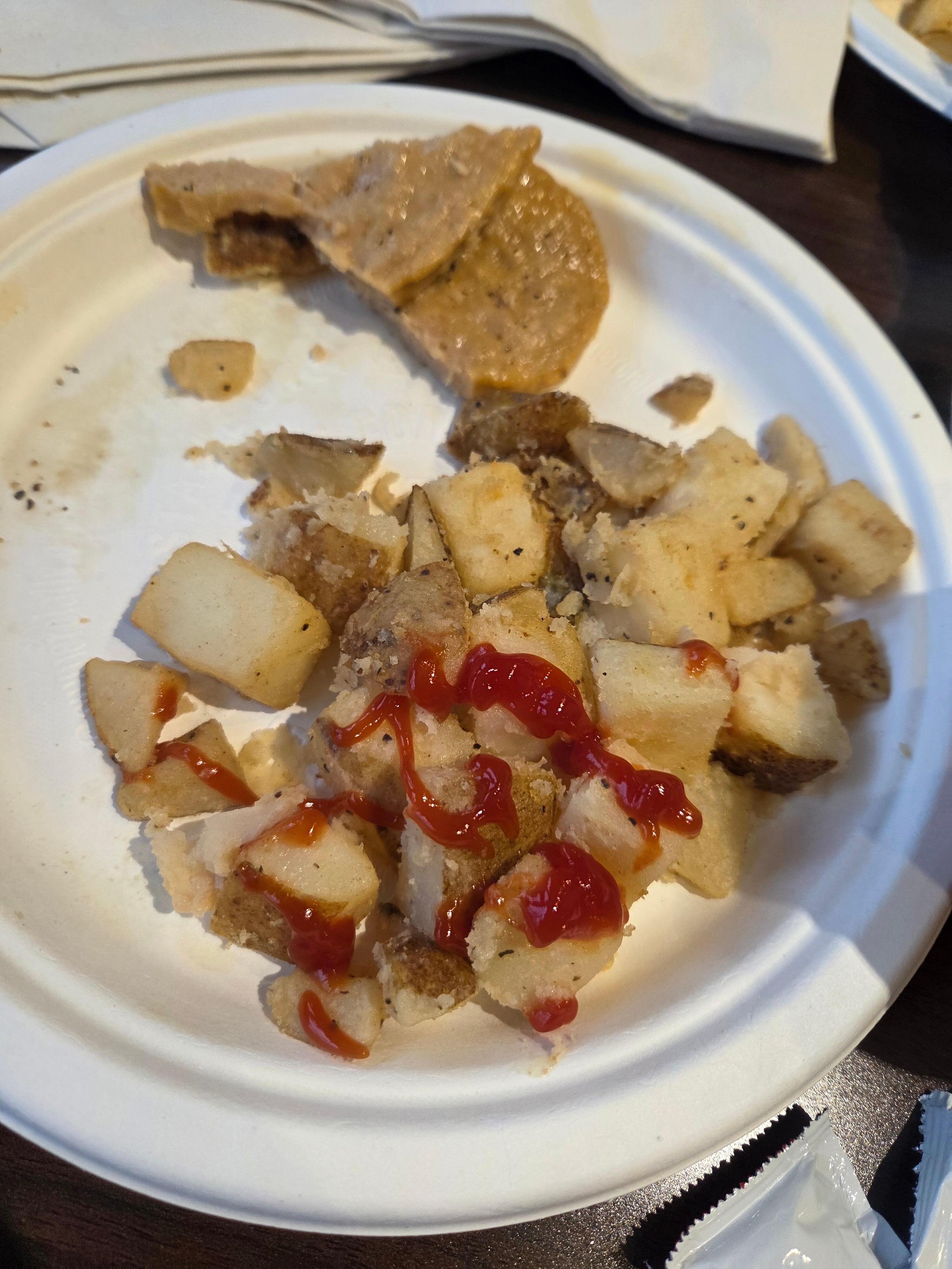 Not sure what this was but the potatoes weren't even cooked 