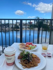 Buffet breakfast with a view