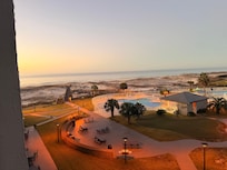 The sunrise view from the condo.