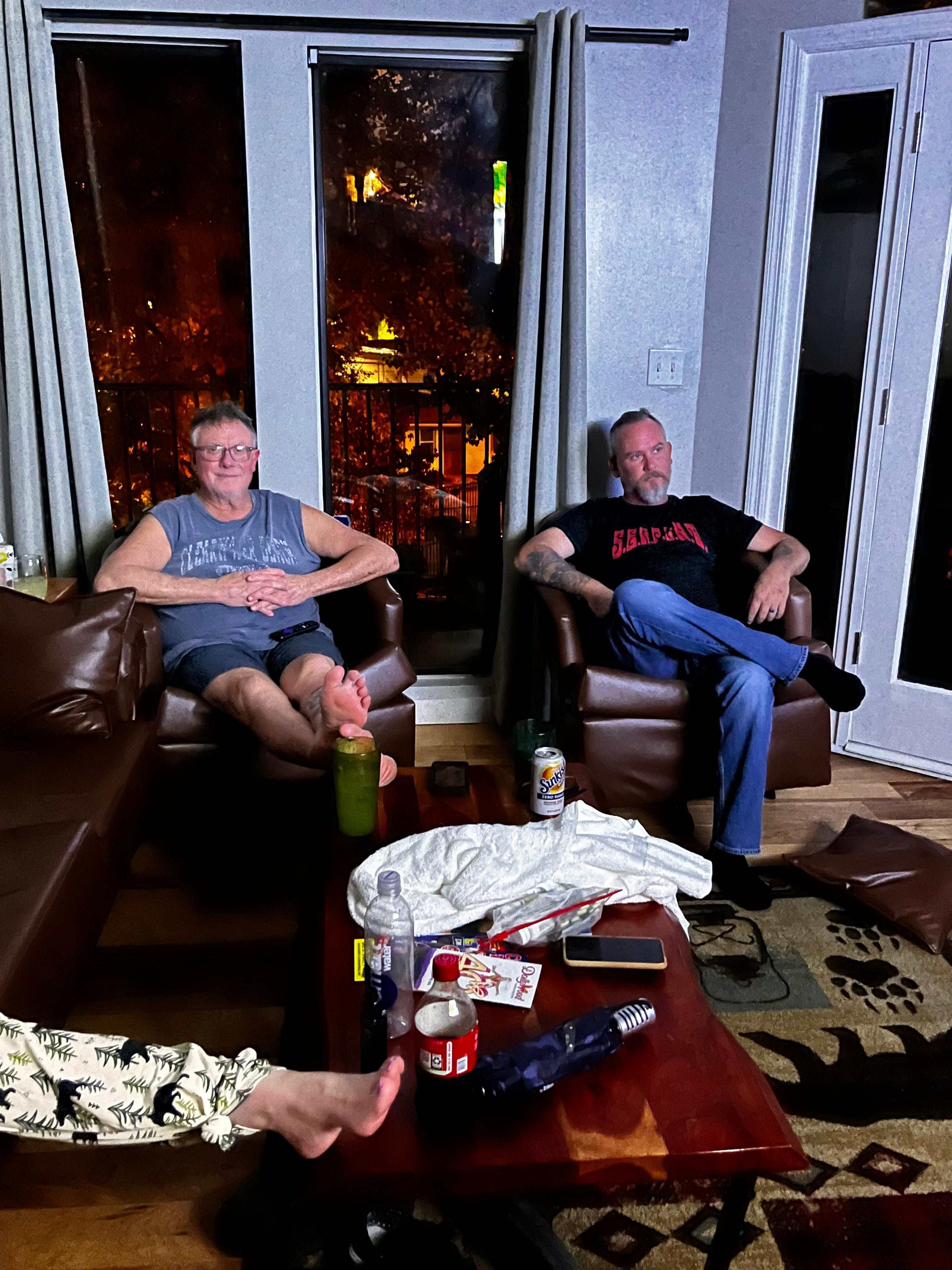 Just chilling after a relaxing soak in the hot tub 