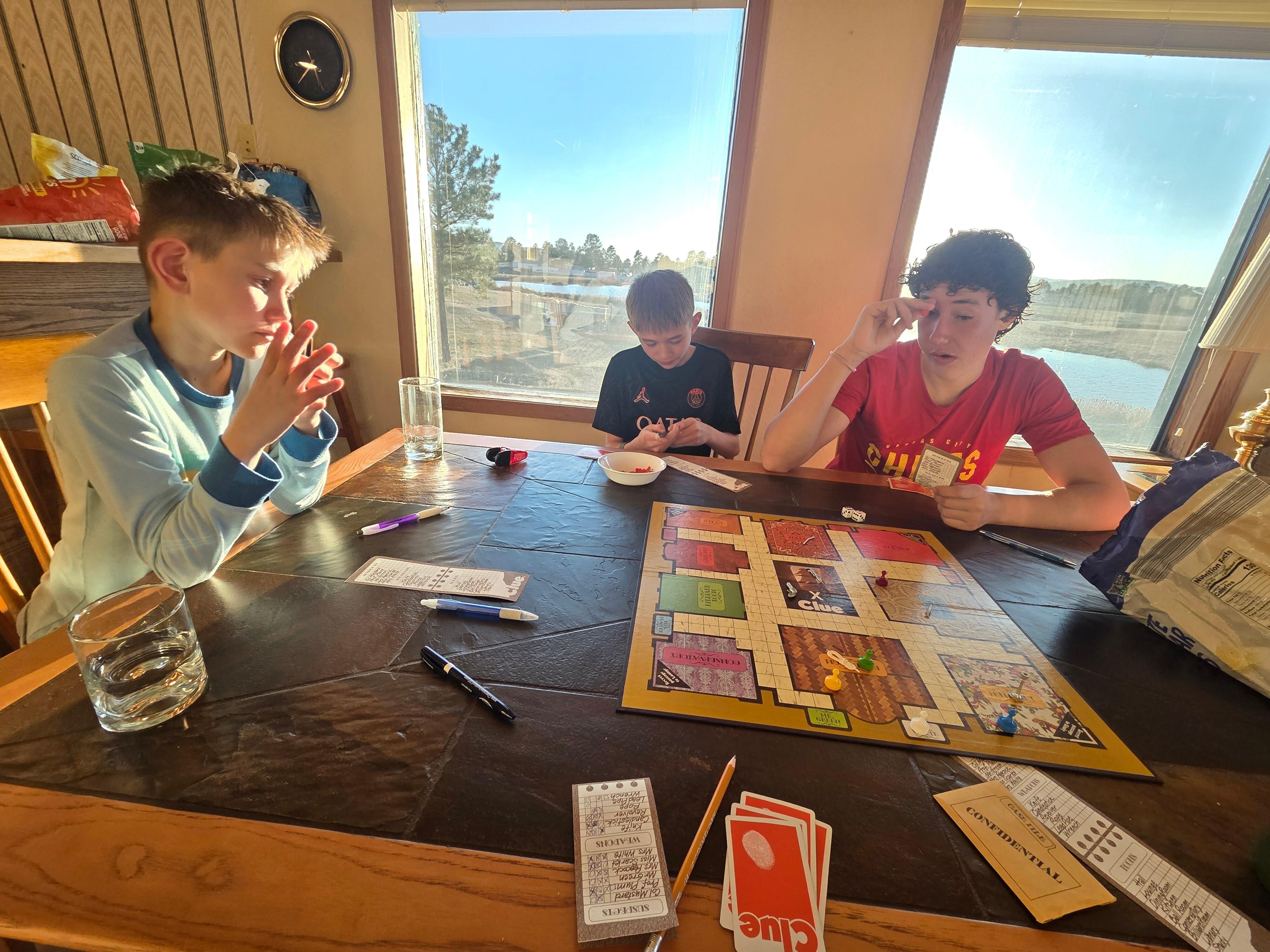 Nice selection of board games and books.