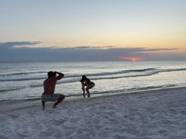 Walked to the beach every night at sunset. Quite private area