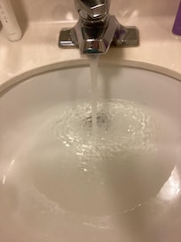 Stopped up bathroom sink.