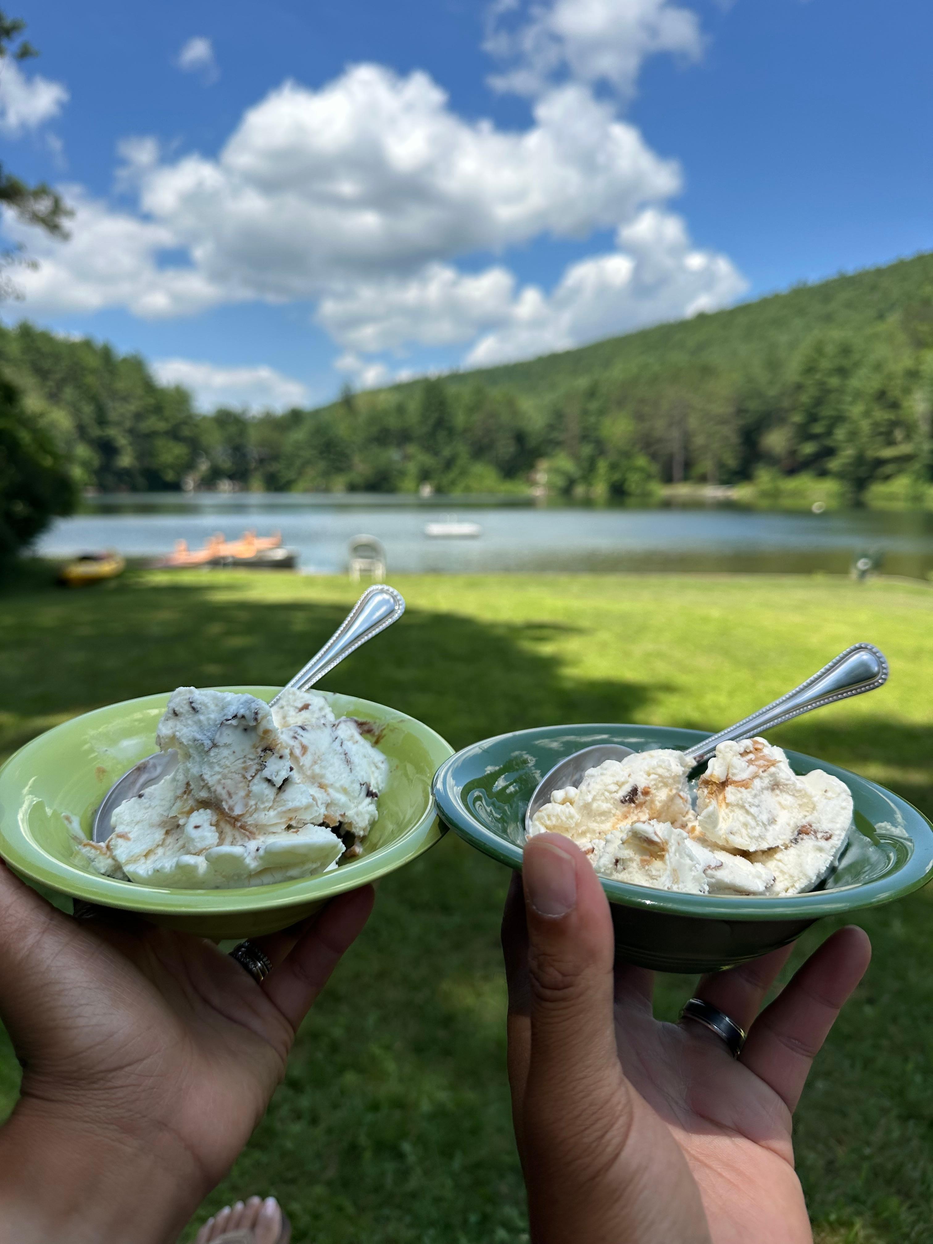Some ice cream with a view.