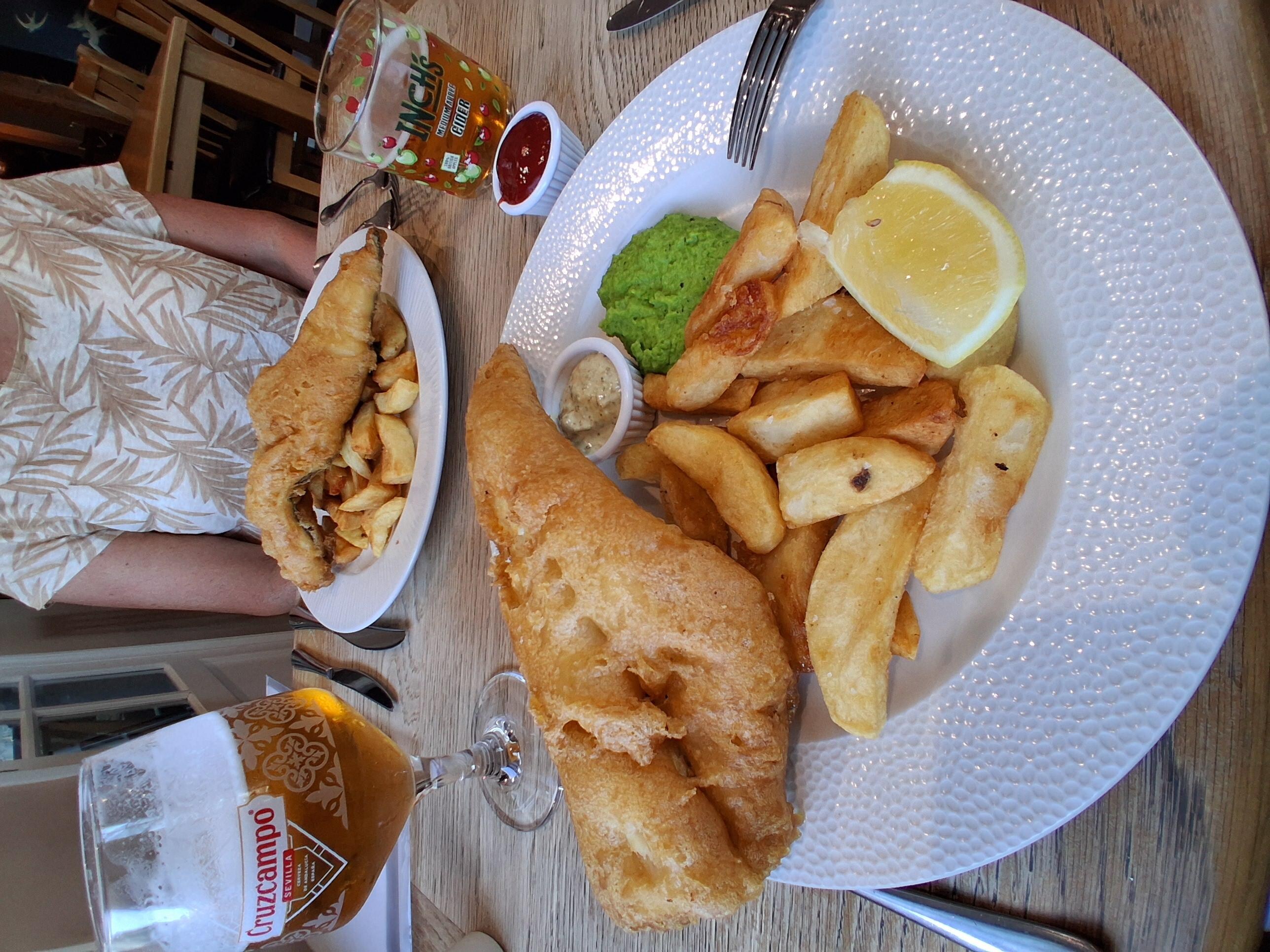 Fish and chips - whole side of cod!
