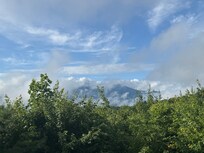 View on a cloudy morning - we really enjoyed the ongoing “transformation” of the mountains.