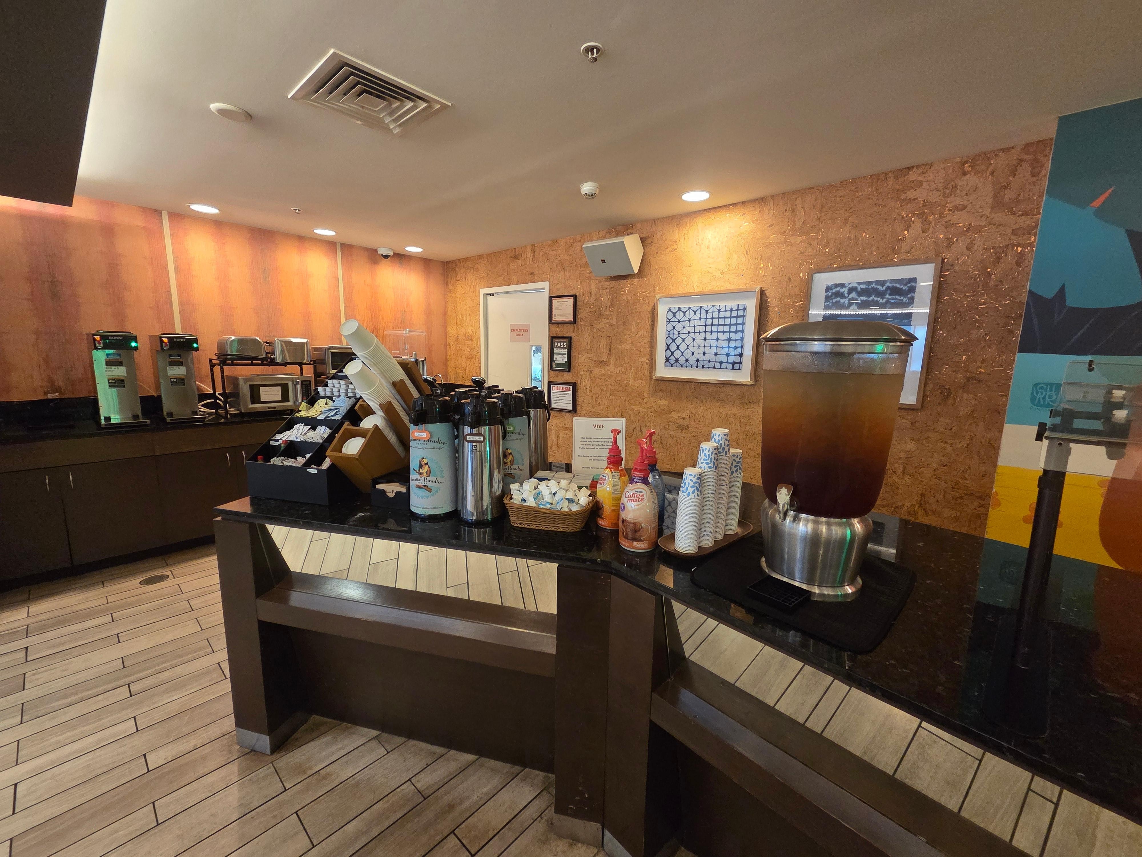 Coffee and tea area.