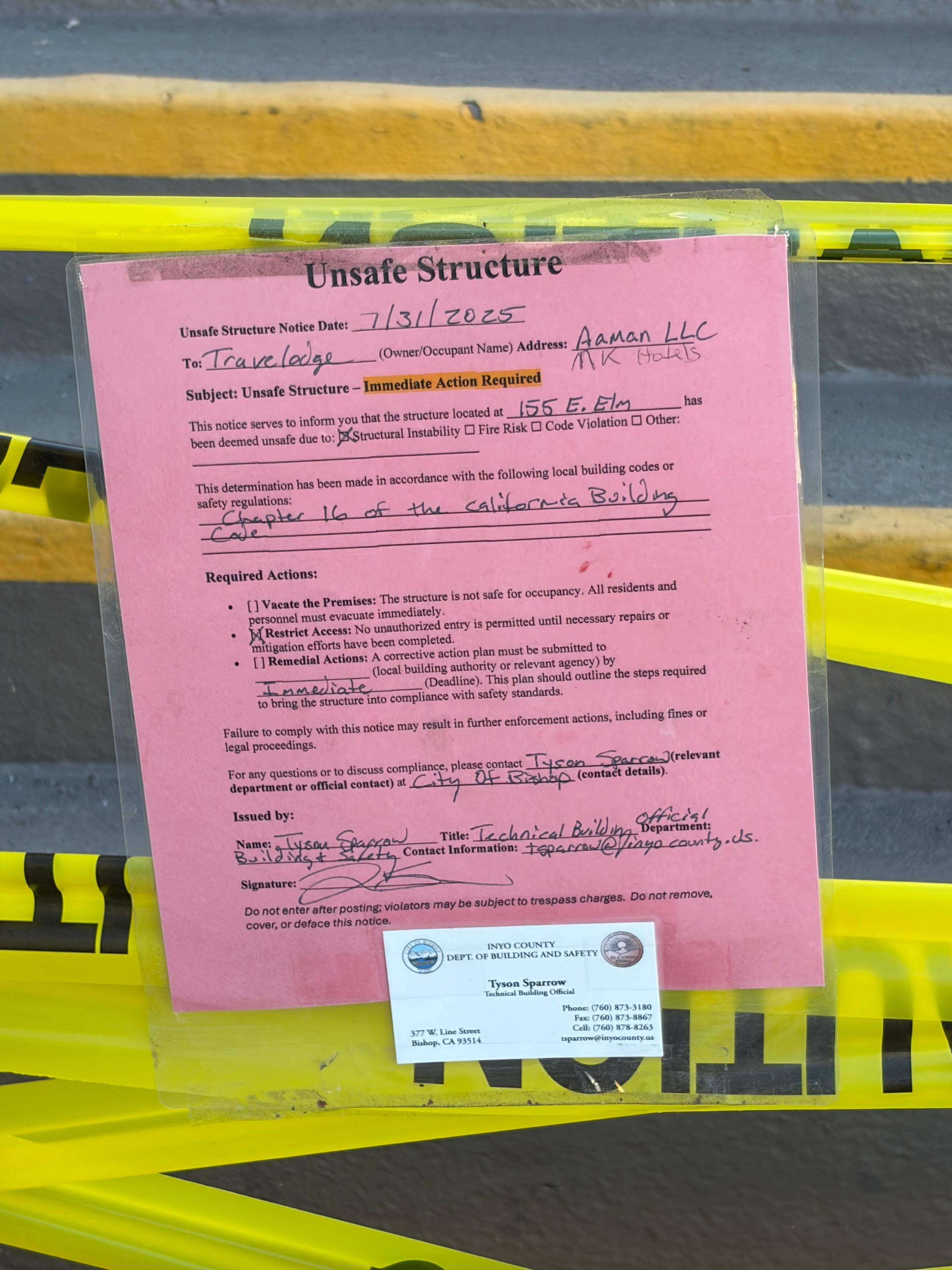 Sign on 2nd floor stairs 