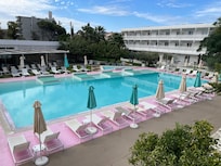 Pool area and restaurant