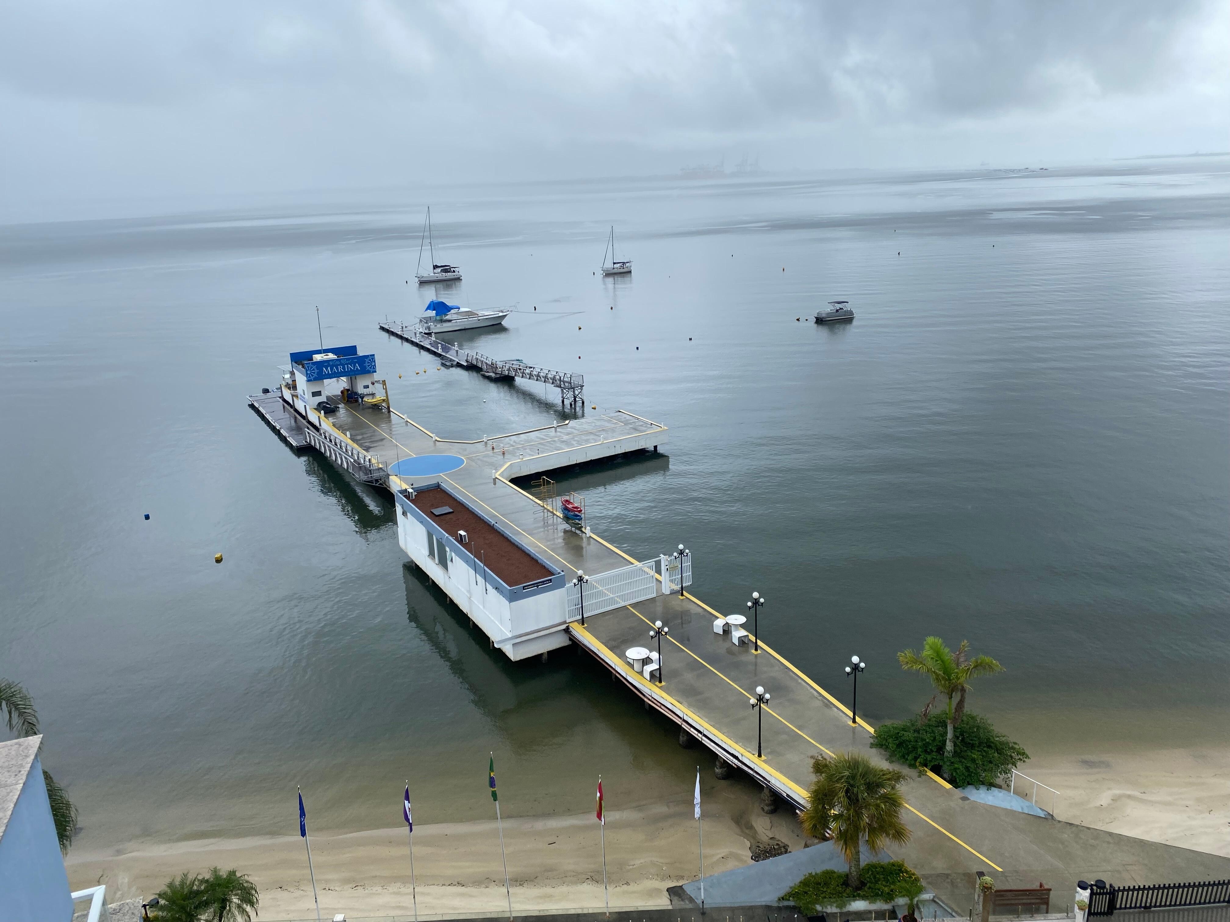 Pier of a marina connected to the hotel