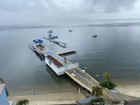 Pier of a marina connected to the hotel