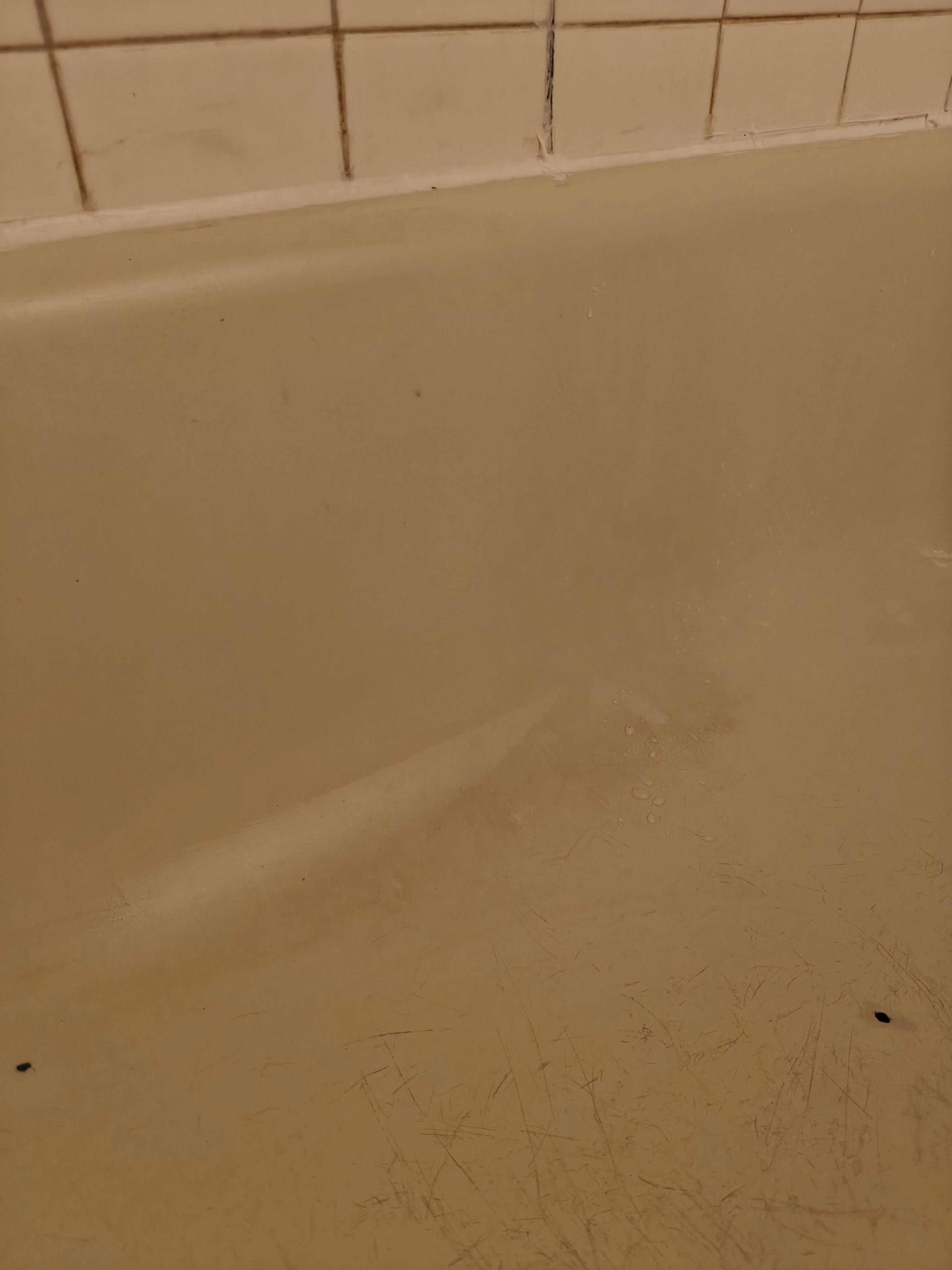 Biofilm and soap scum that came off with a swipe