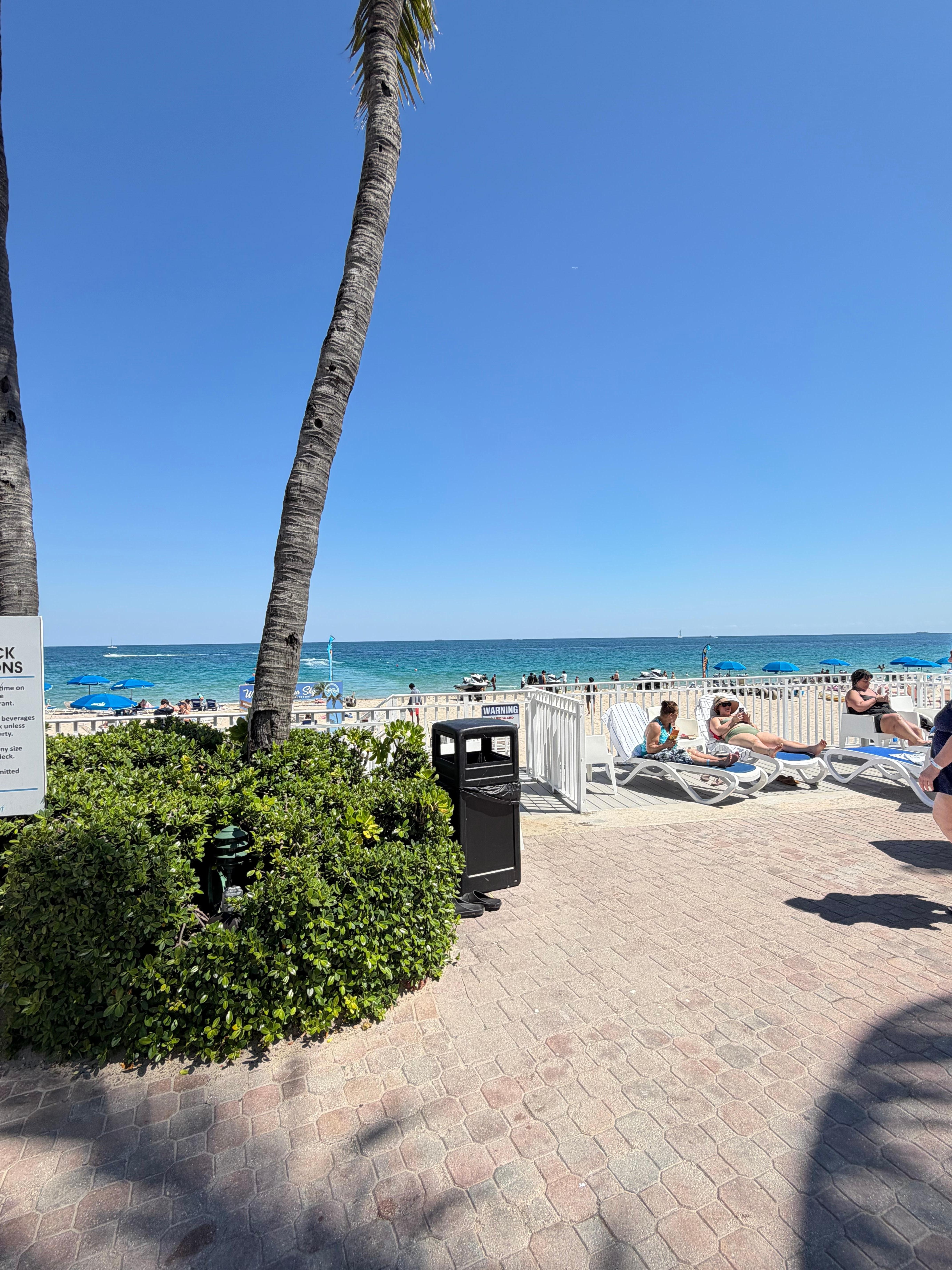 View of beach from the pool are