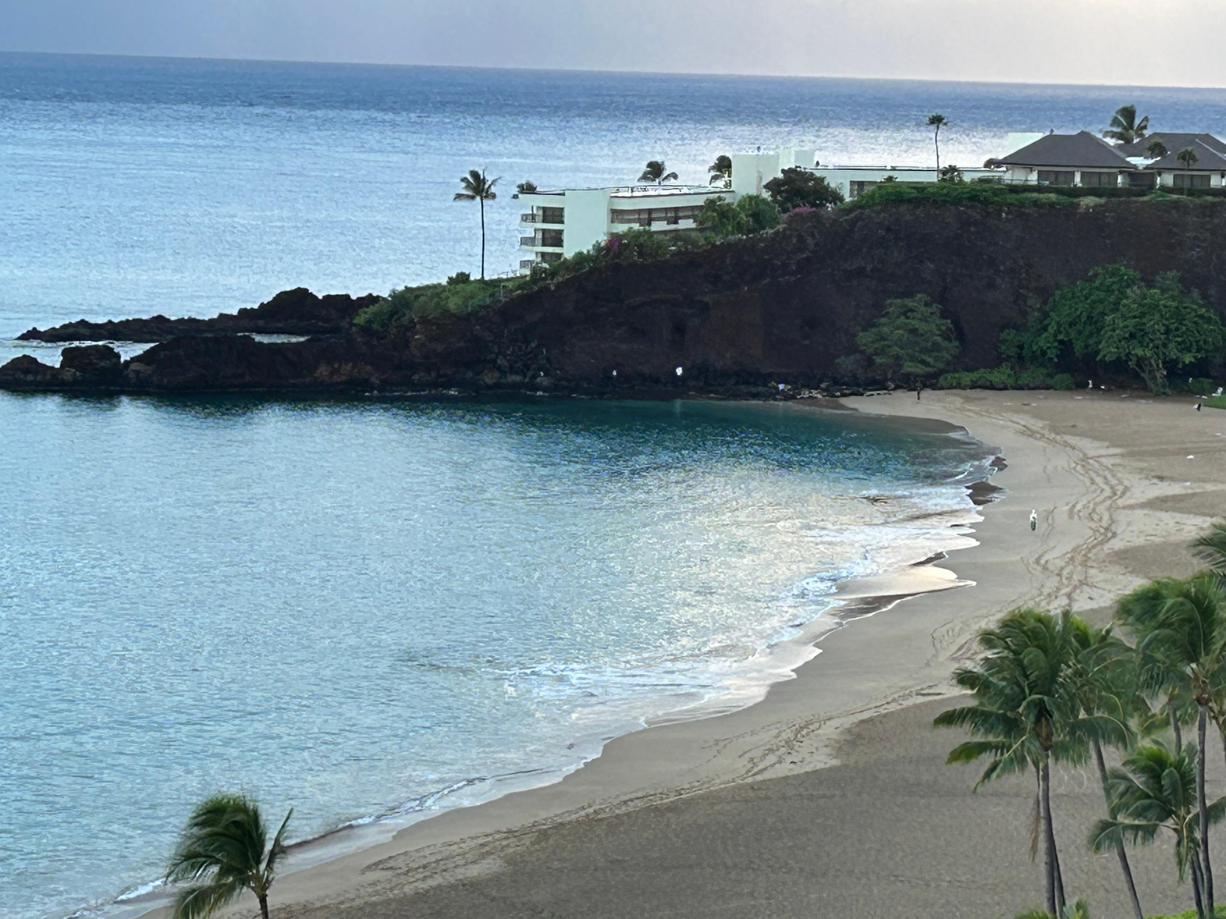 View of black rock from the lanai