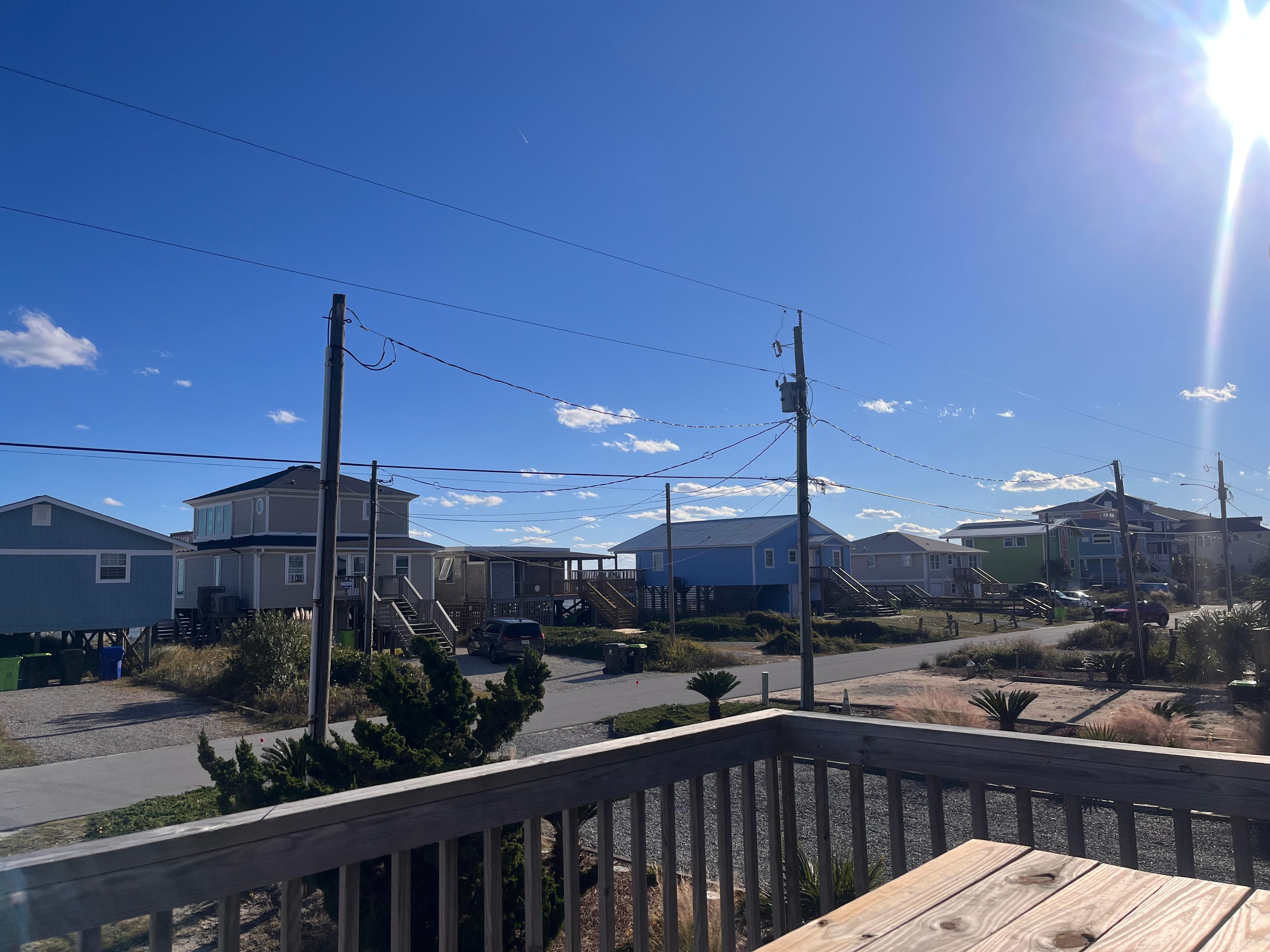 My work spot from the front porch picnic table 