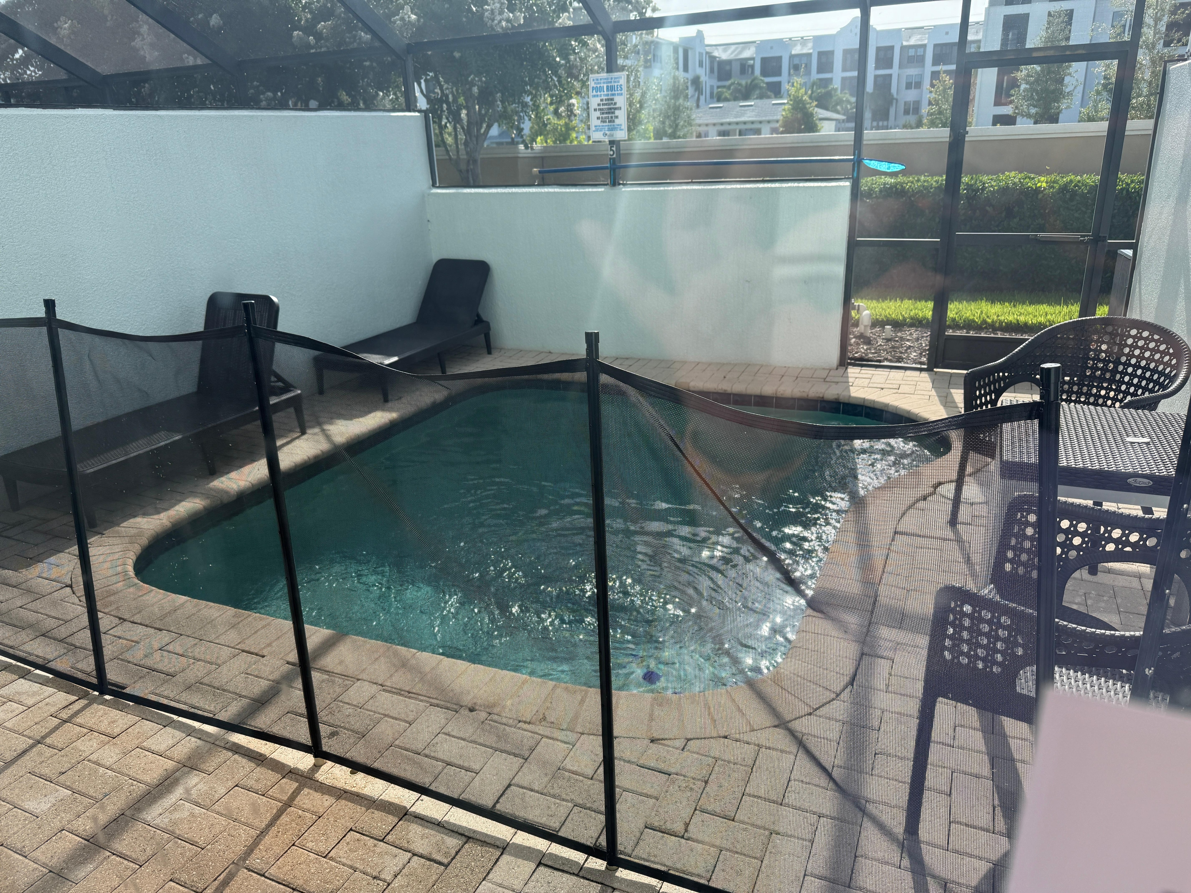 Private splash pool was serviced daily.