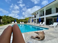 Lovely pool area near onsite bar