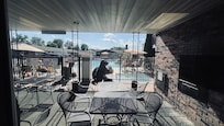 Covered area outside of pool