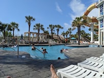 The popular pool for kids, by the water slides