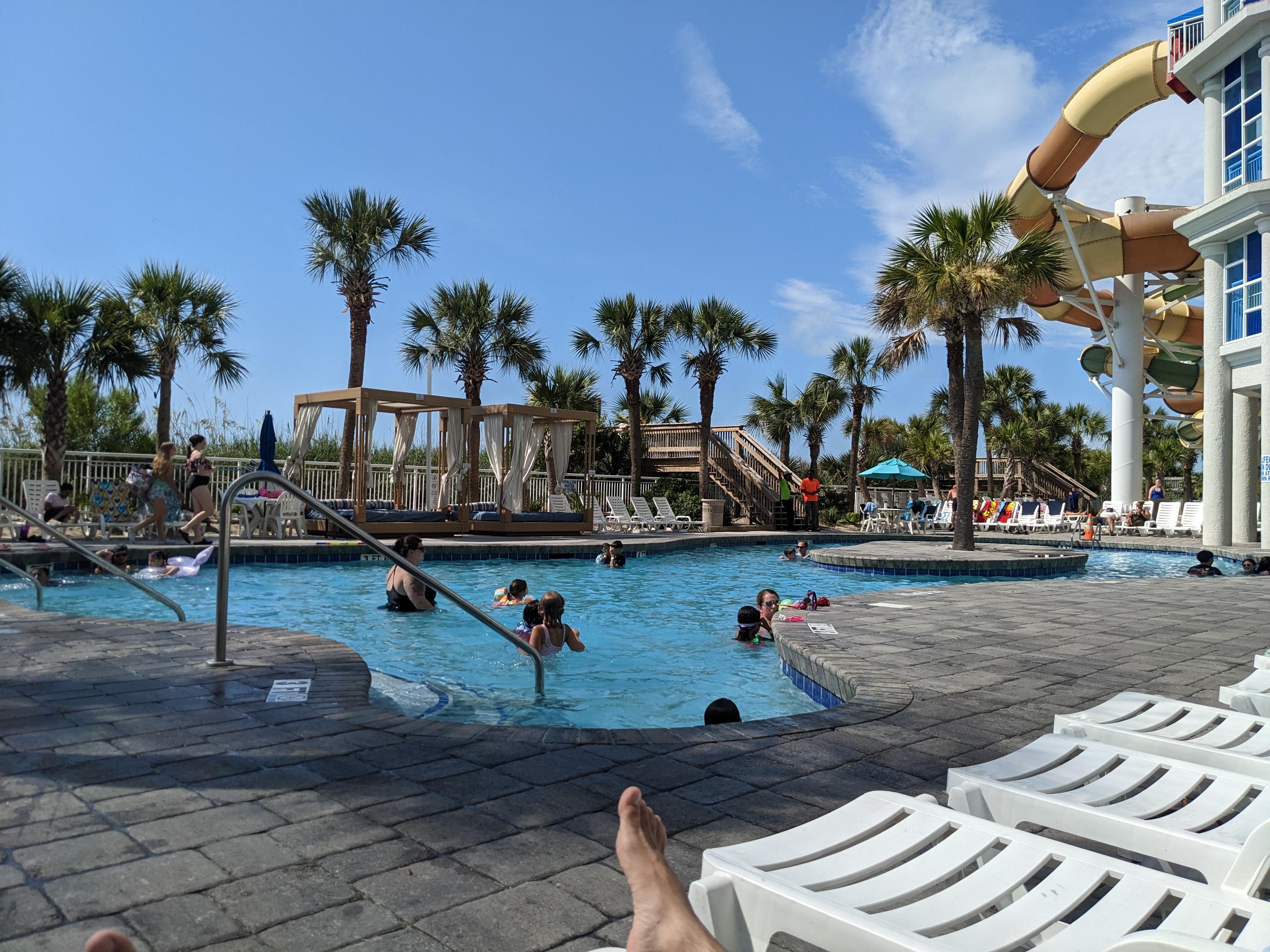 The popular pool for kids, by the water slides