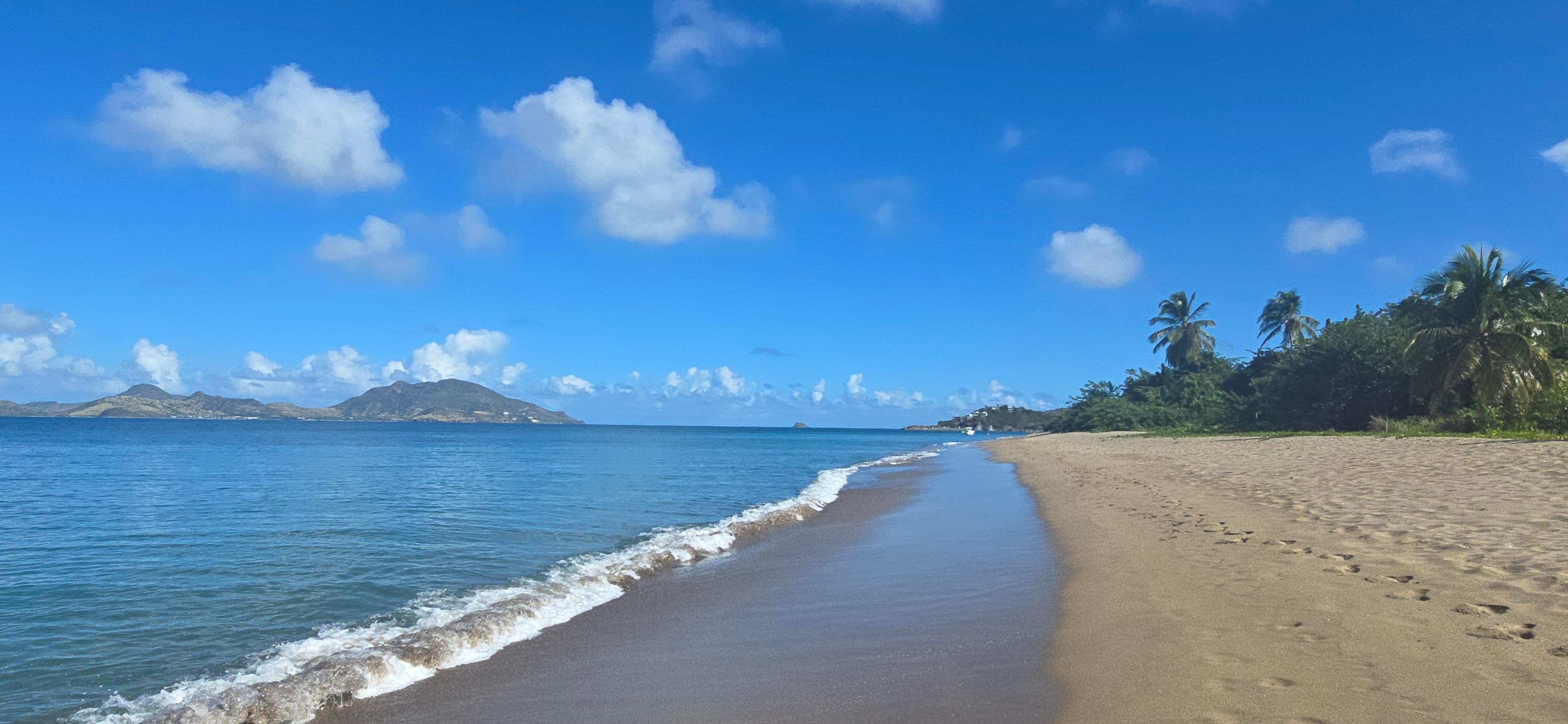 looking up the beach toward Oualie Beach