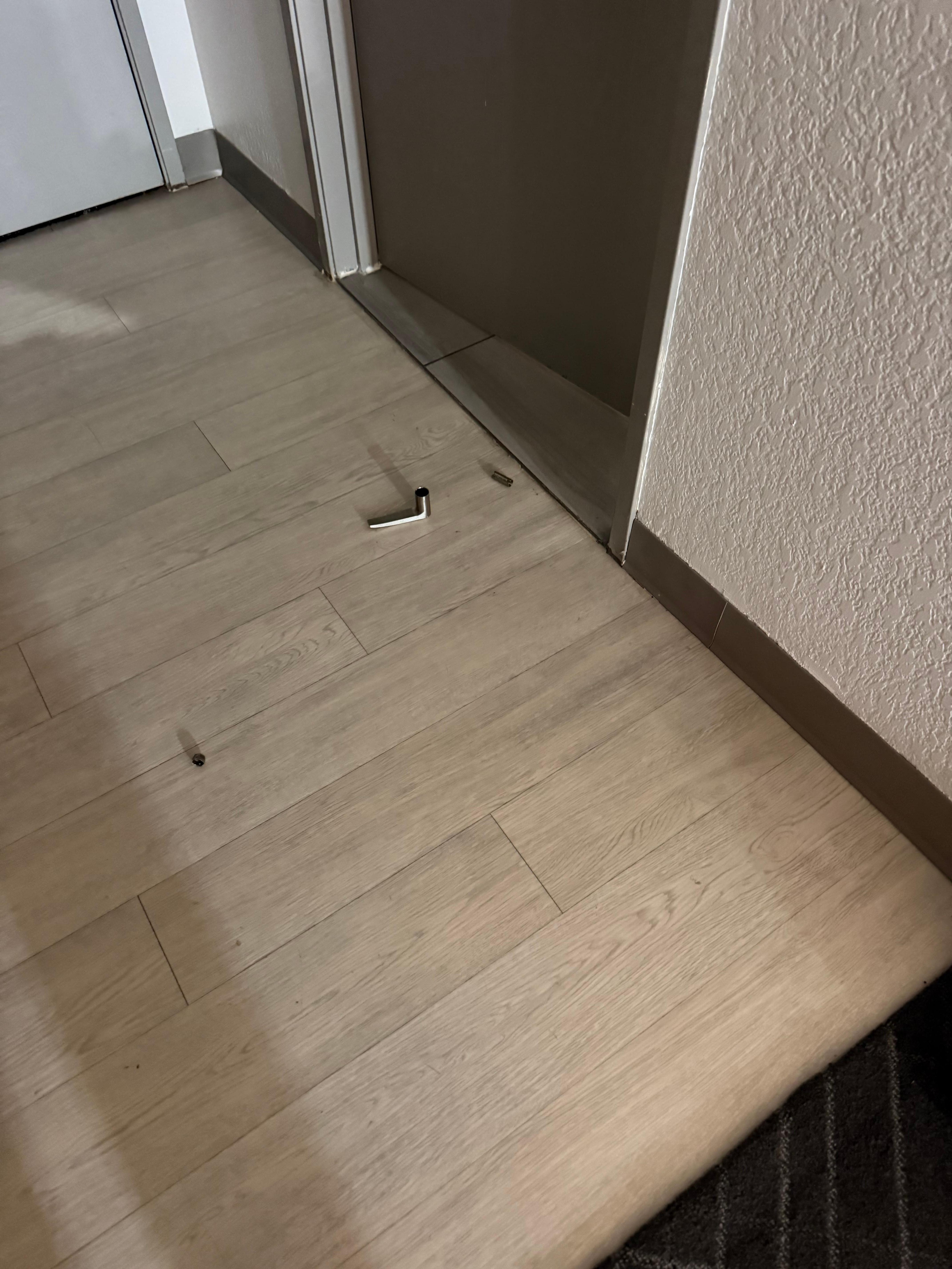 Bathroom door knob fell off 