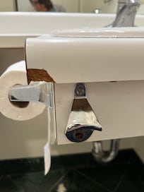 Broken bathroom counter and sink