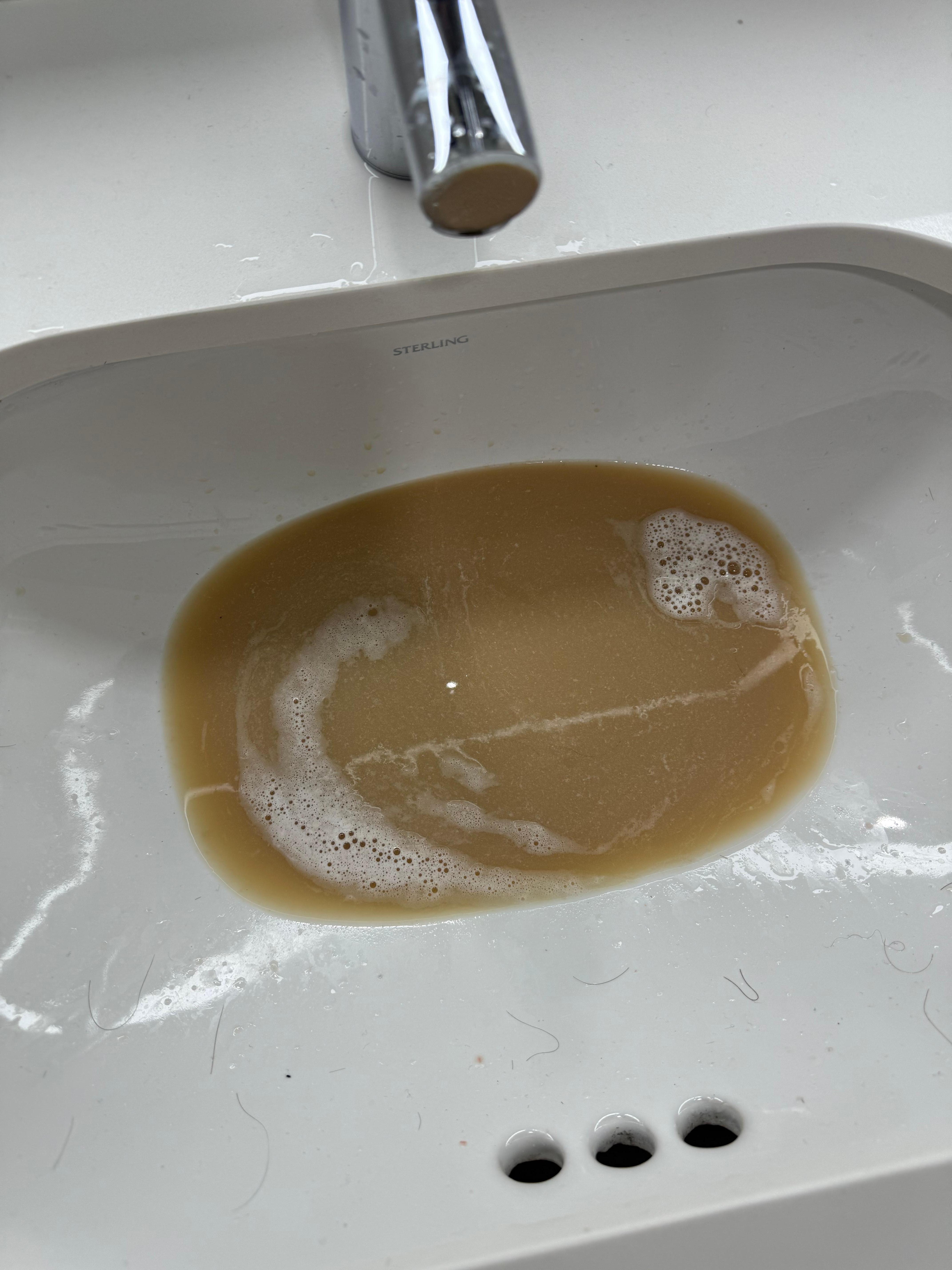 Bathroom sink upon check out after attempting to clean up before leaving. 