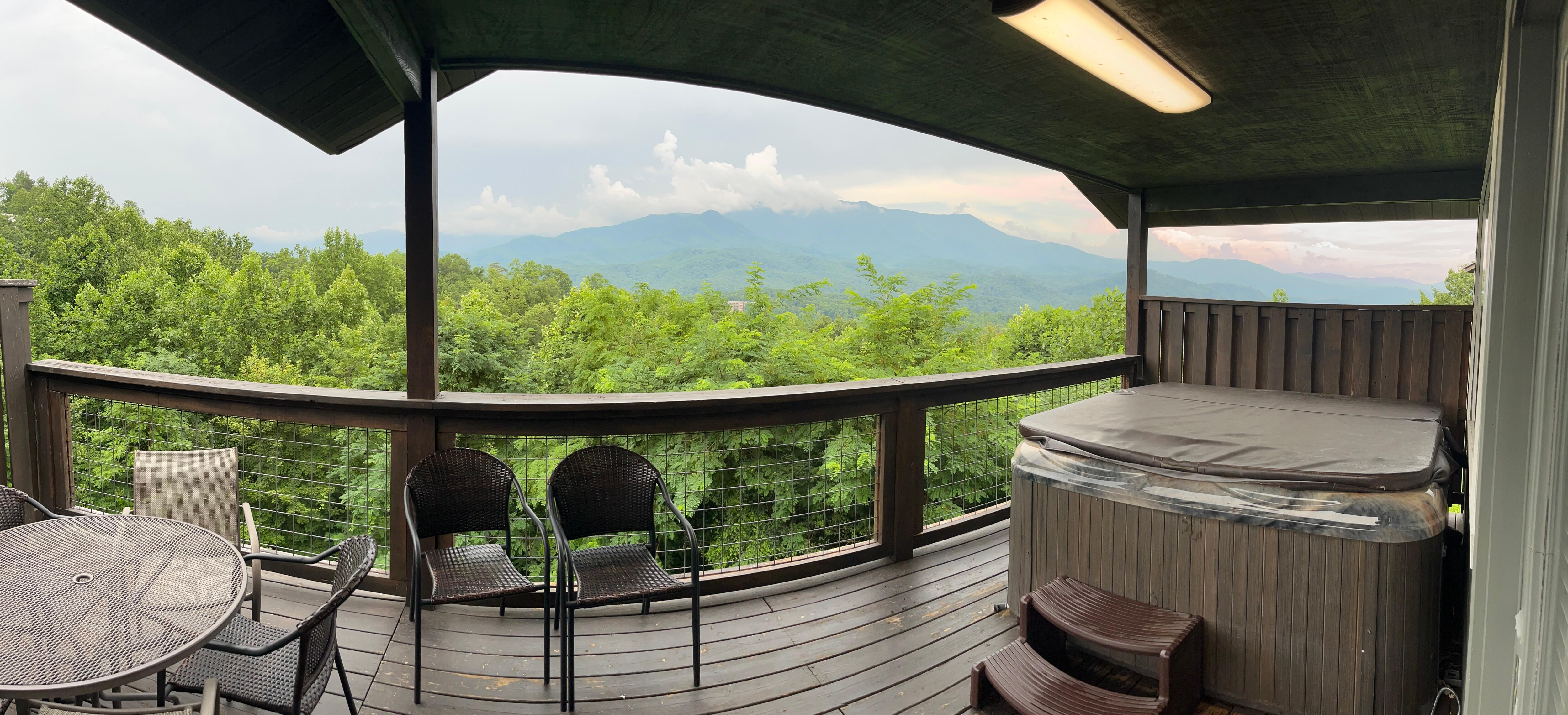 Back deck with view