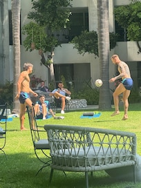 Con los jugadores del Cruz Azul