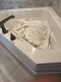 We started stacking up towels since they would not service room