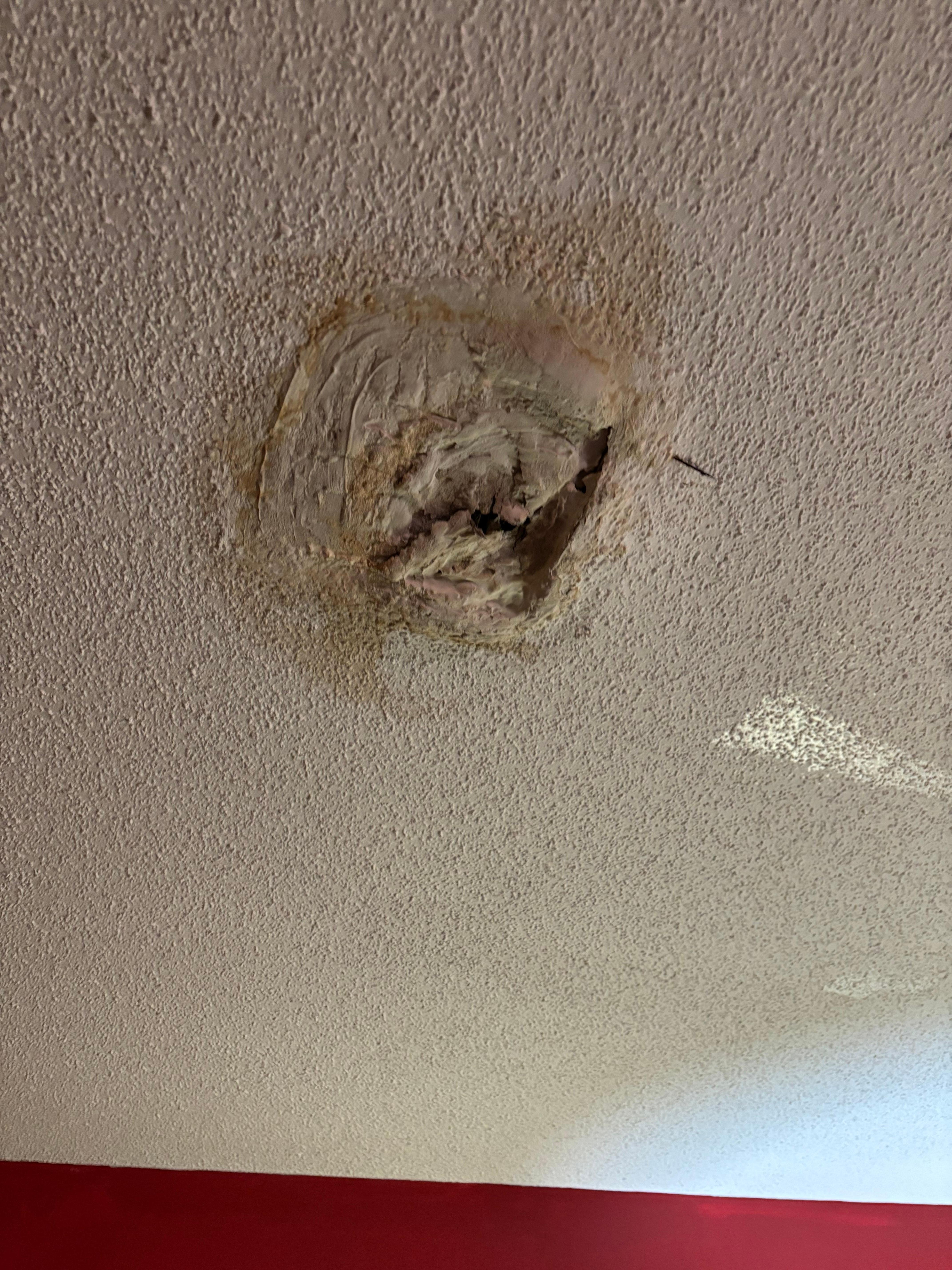 Ceiling upon entrance of room 