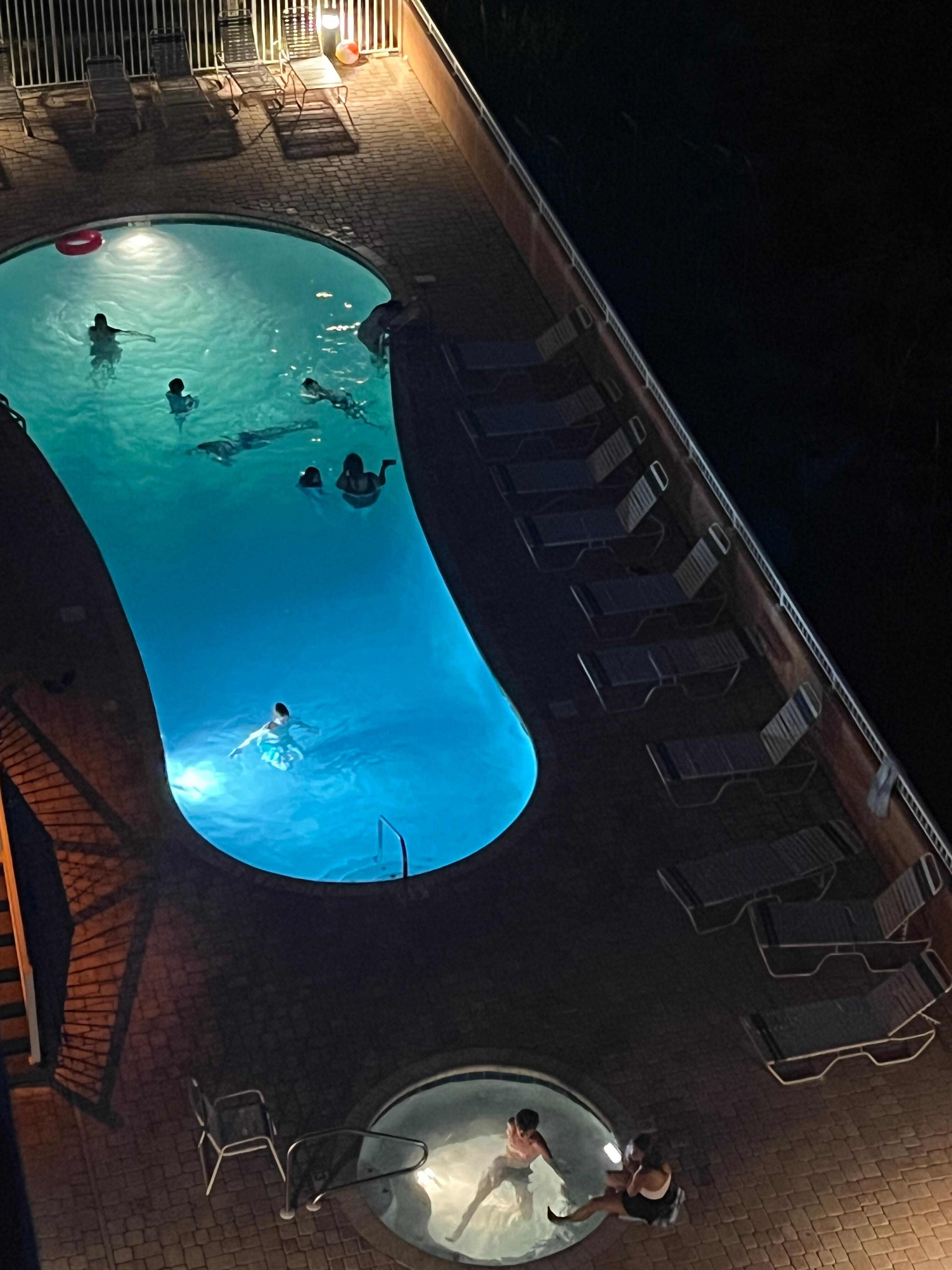 Kids loved the pool at night!