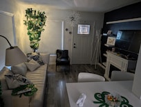 Living room small; but, large enough for 2 people