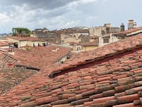 View of the classical roofs from the tower.