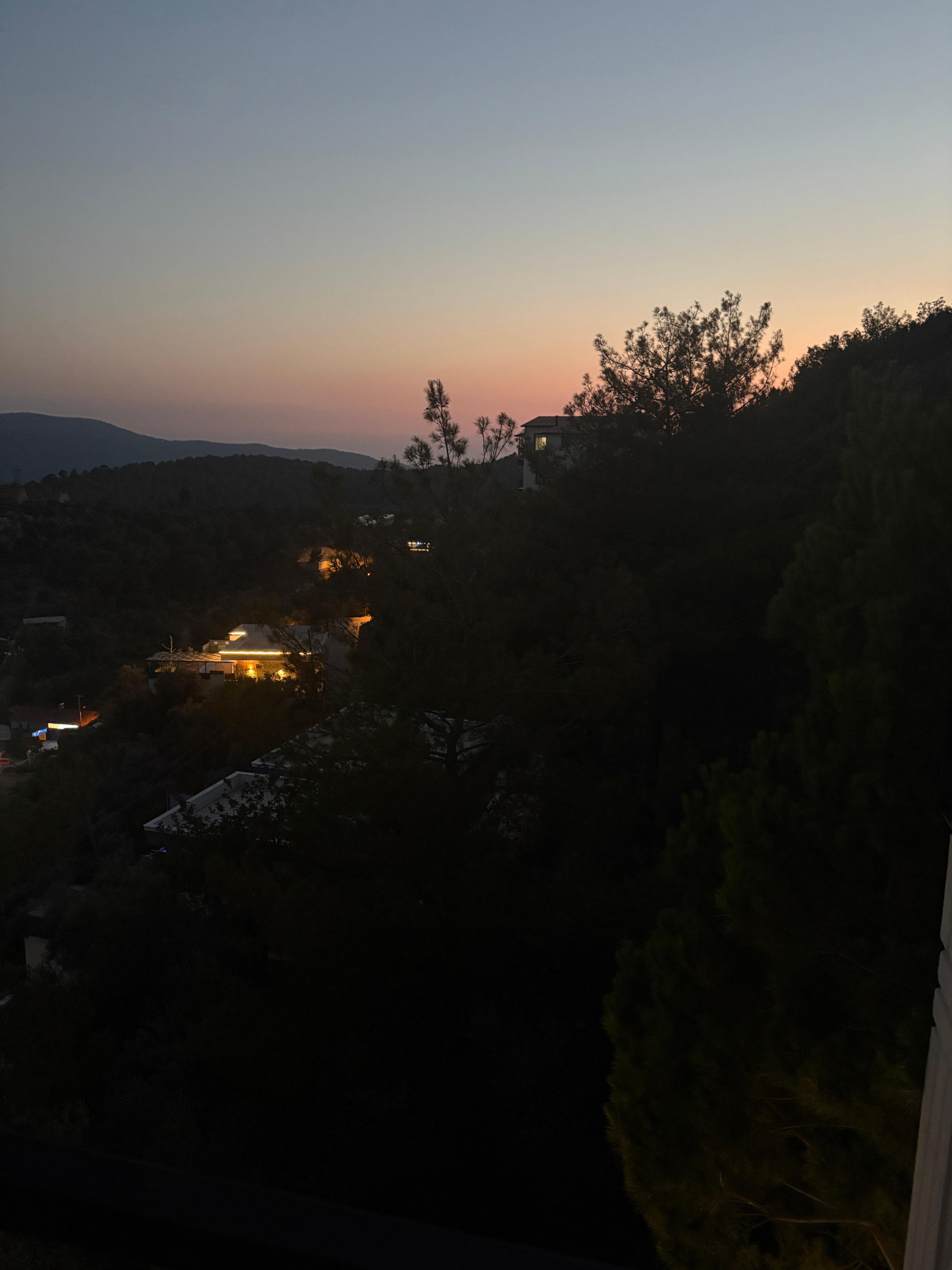 Sunset from the upstairs balcony.