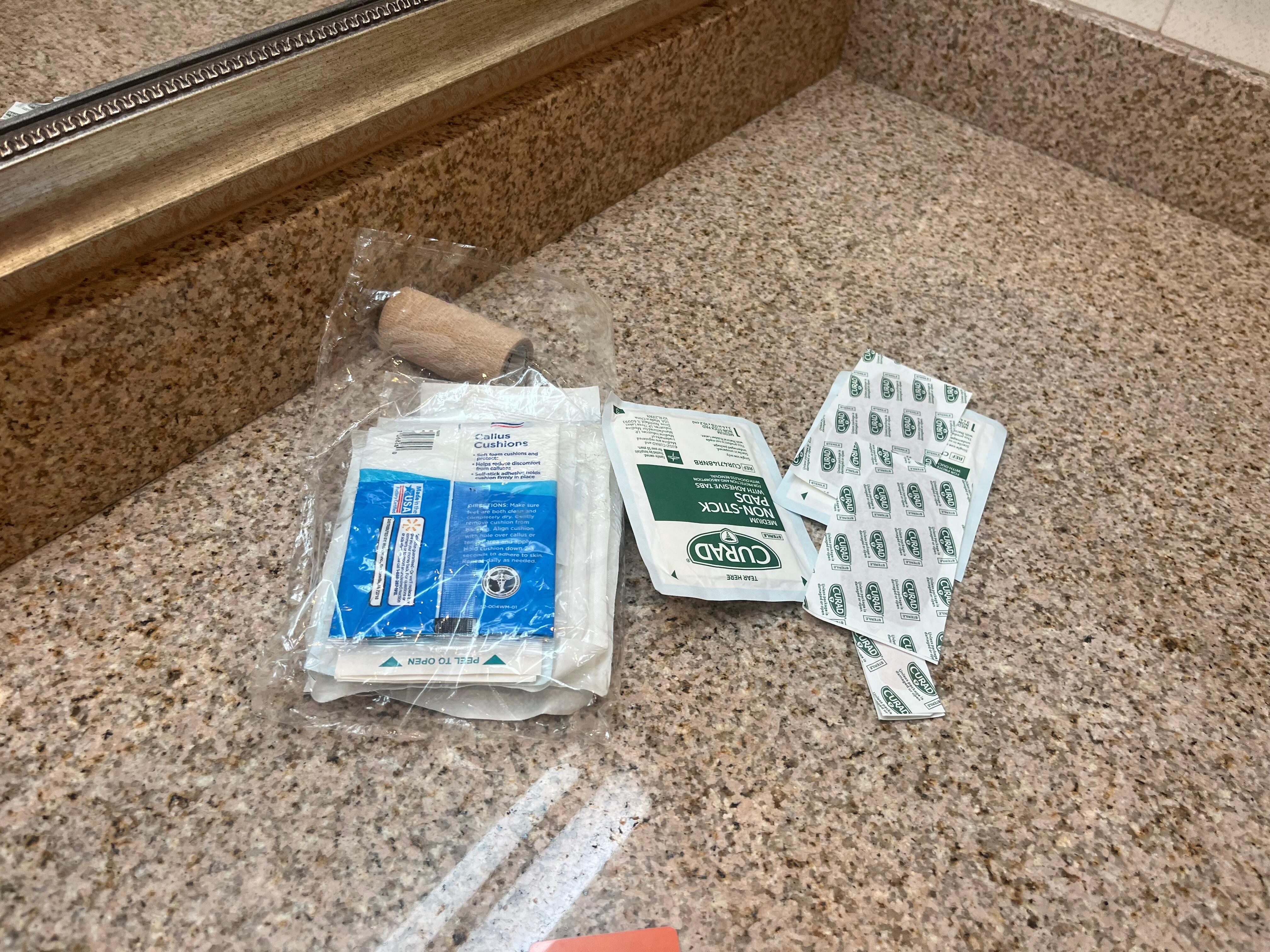 This is all that was provided for the injury. Had to go back to the desk clerk to see if she could find any antiseptic. 