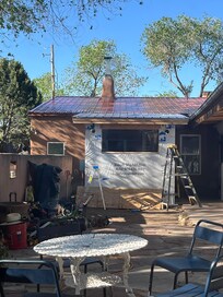 Construction (our room is dark door on the right side of the courtyard).
