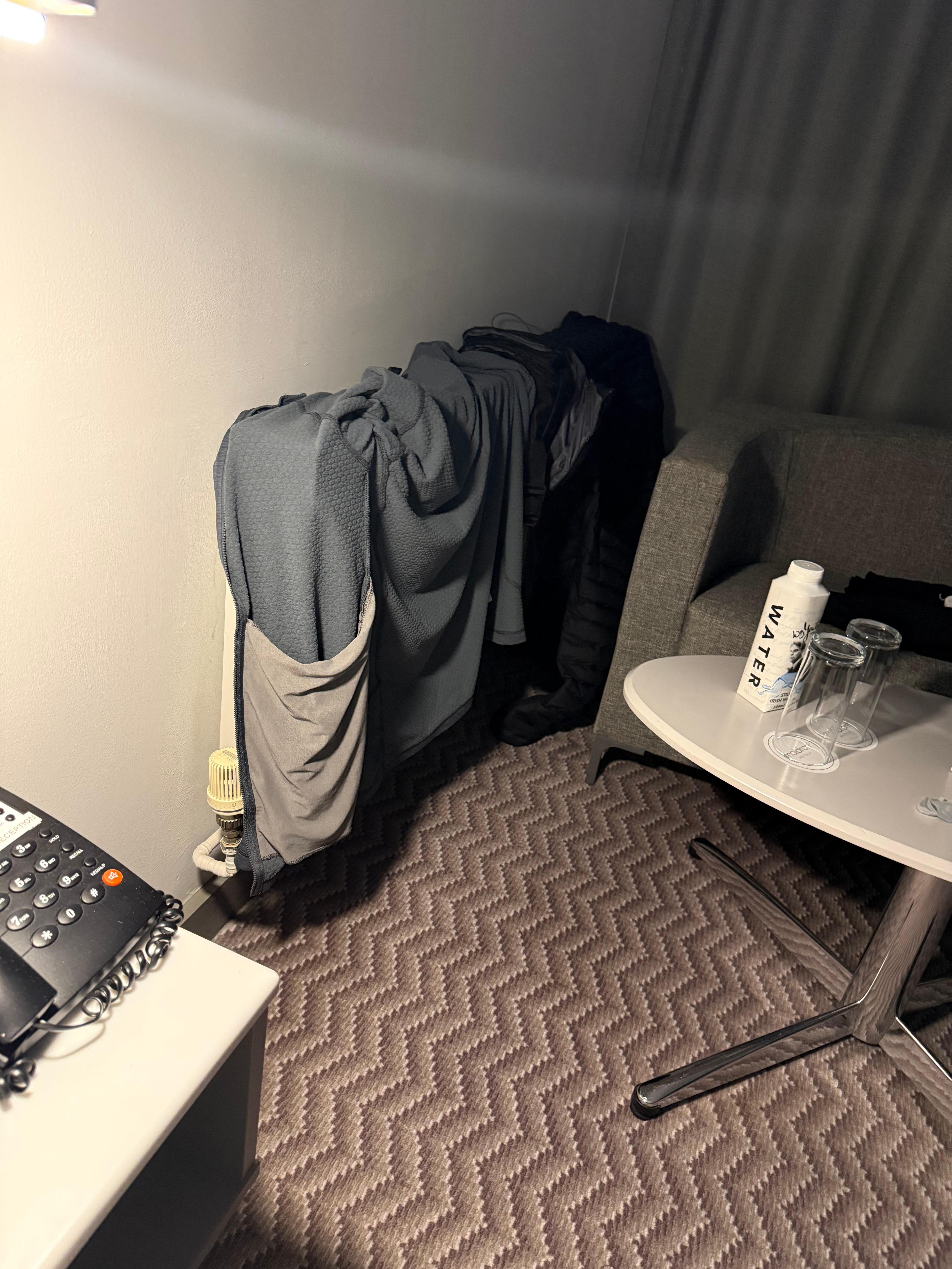 I got really wet and very cold on site all day so the radiator in the room saved the day 