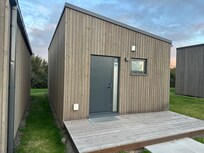 Luxury cabin front door and porch