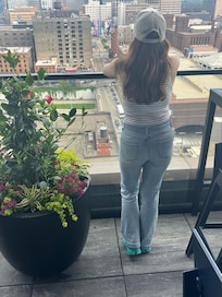Enjoying the view from the 18th Floor wraparound balcony