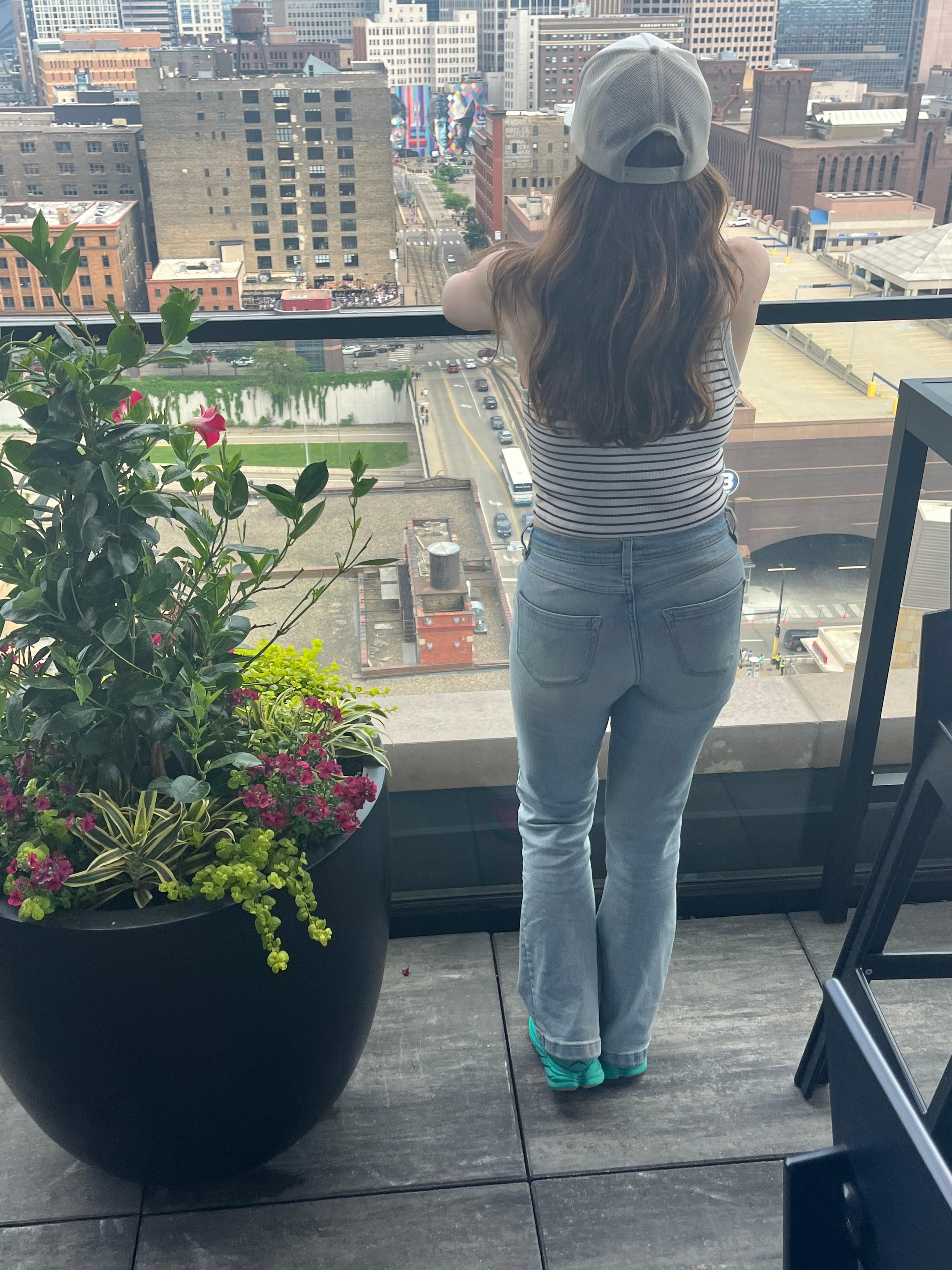 Enjoying the view from the 18th Floor wraparound balcony
