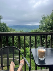 Morning Iced Coffee with a perfect view off the patio