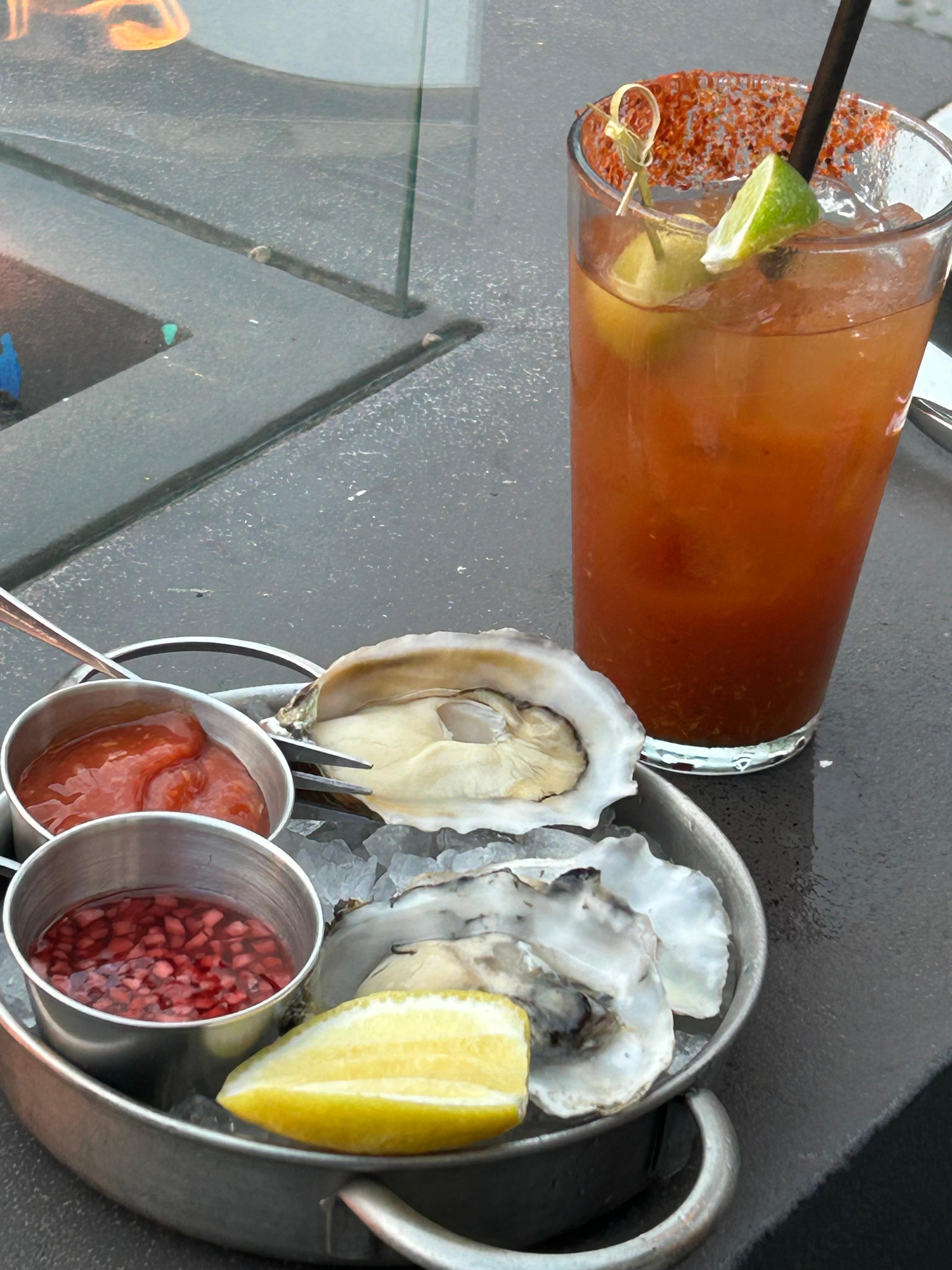 Best Bloody Mary and oysters so fresh