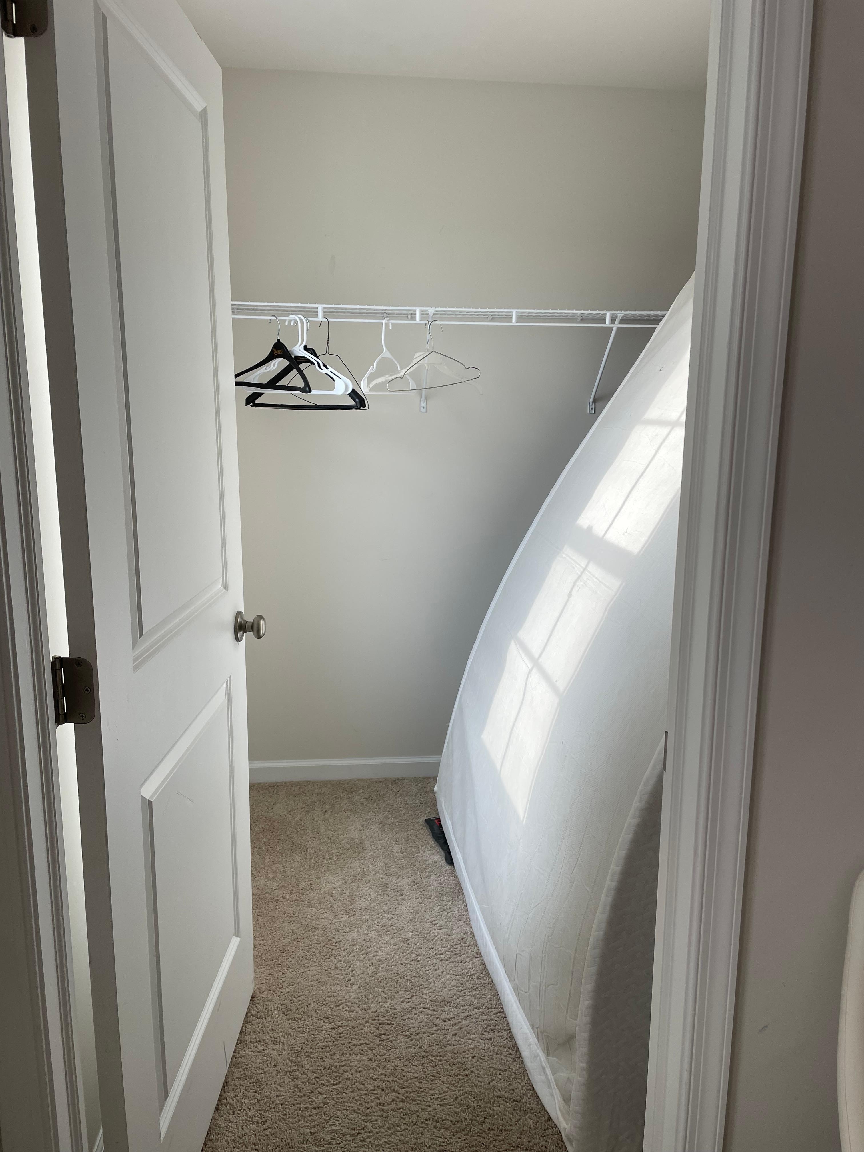 Mattress in main bedroom closet! Filled entire closet