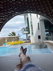 Relaxing in cabana