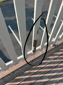 Clearly, a rotten piece of railing